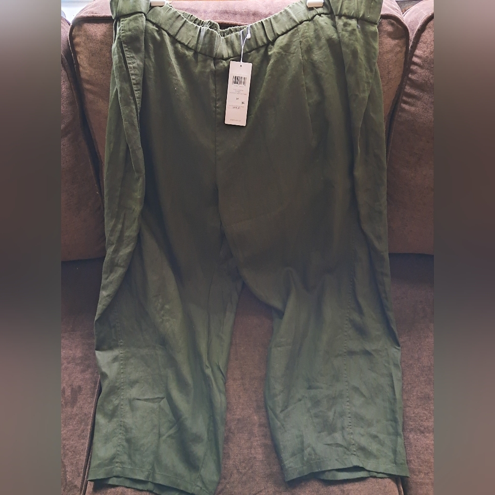 Eileen Fisher Linen Cropped Lantern Pants Women's 3XL